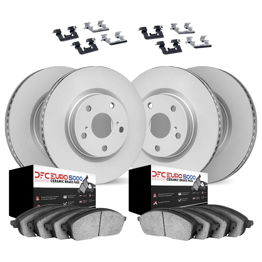 DFC 10-16 Volvo XC60 Front & Rear Geospec Rotors with Euro 5000 Ceramic Brake Pads w/Hardware
