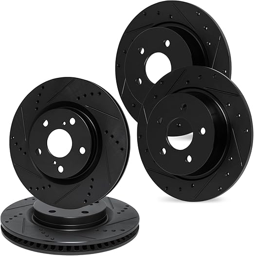 R1 Concepts Brake Rotor- D/S - Black Fits Renault Safrane