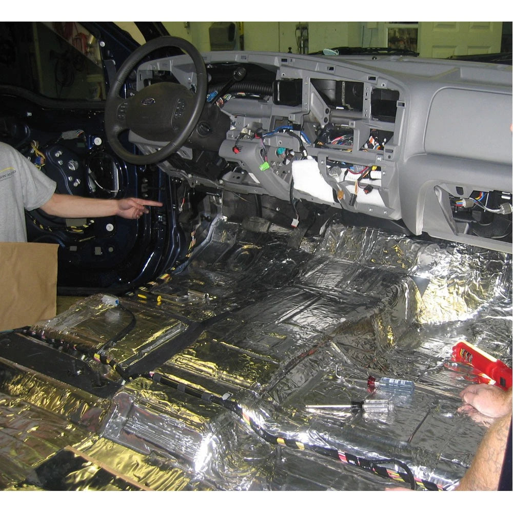 FLOOR PAN CUSTOM INSULATION KIT POLYMER BLACK BACKING SILVER