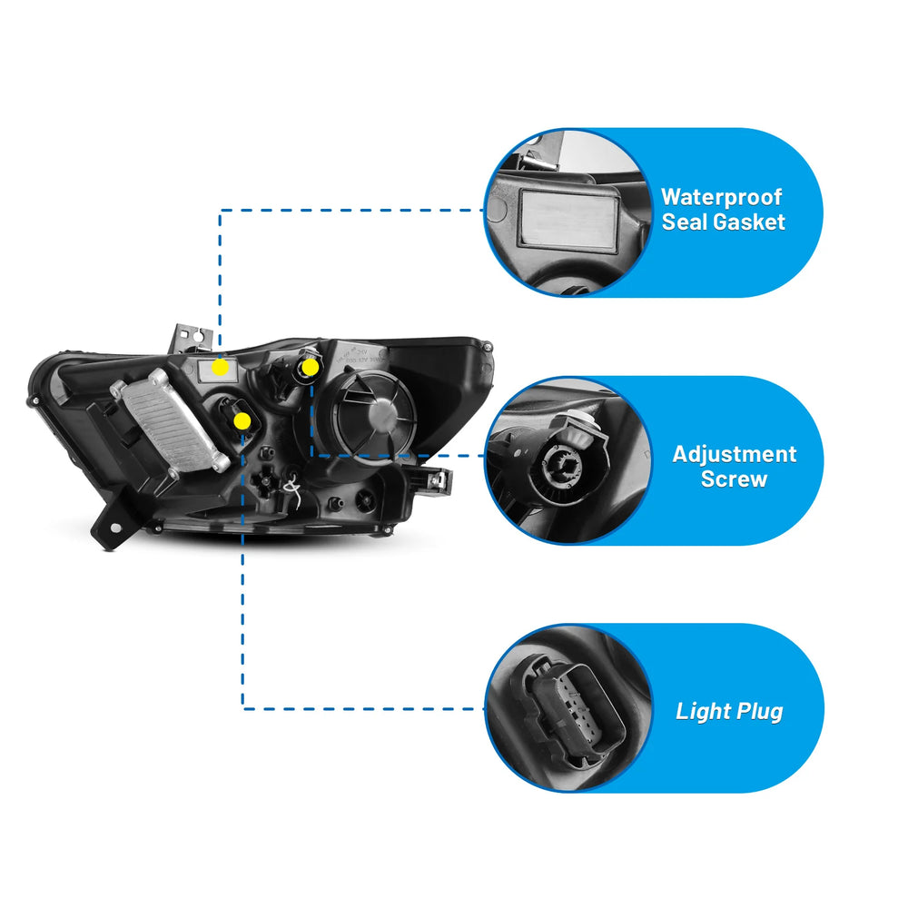 1517 RENEGADE MUSTANG FULL LED HIGH/LOW BEAM SEQUENTAIL HEAD LIGHTGLOSSEY BLACK/CLEAR