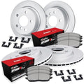 R1 Concepts Brake Rotors - Carbon Coated w/ Optimum Oe Pads Hdw Fits Audi A4