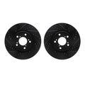 R1 09-14 Acura TL Front Drilled & Slotted Black Brake Rotor Set