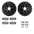 R1 13-20 Lexus GS200t Rear Drilled & Slotted Black Brake Rotor Set w/Optimum OE Pads and Hardware