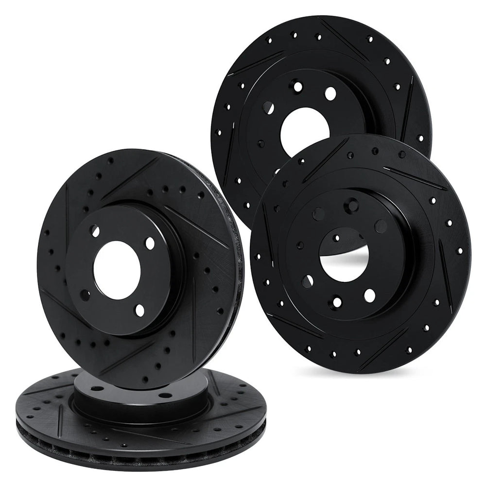 R1 Concepts Brake Rotor- D/S - Black Fits Audi 4000