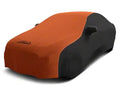 CVC SATIN STRTCH 2TONE BLK/ORANGE