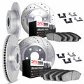 DFC 15-20 Acura TLX Front & Rear Drilled & Slotted Silver Rotors with 5000 Advanced Pads w/Hardware