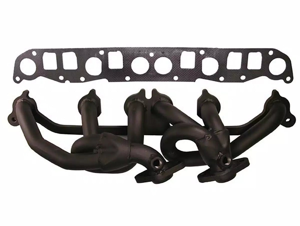 ~(19 lbs. 31X9X7)~ Exhaust Header Steel Black 99-06 Jeep XJ ZJ TJ 4.0L