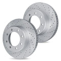R1 11-25 Chevrolet Silverado 2500 HD Front Drilled & Slotted Carbon Coated Brake Rotor Set