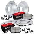 R1 Concepts Brake Rotors - Carbon Coated w/ Optimum Oe Pads Hdw Fits INFINITI QX56