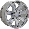 22 IN REPLICA WHEEL FITS CHEVY SILVERADO CV93B CHROME WITH CHROME INSERT 22X9