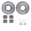 R1 74-78 Nissan 260Z Front Drilled & Slotted Silver Brake Rotor Set w/Optimum OE Pads and Hardware