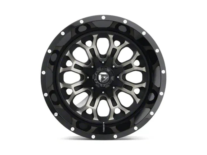 ~(39 lbs. 21X21X12)~ CRUSH 18x9 5x139.70/5x150.00 GLOSS MACHINED DOUBLE DARK TINT (1 mm)