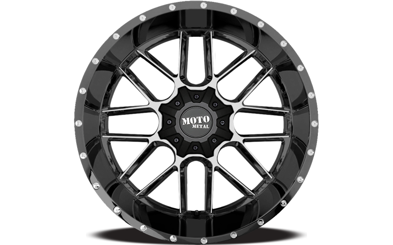 MO986 24X14 5X5.0/5.5 G-BLK MACH -76MM