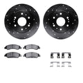 R1 eLINE Series Brake Rotors - D/S - Black - Perf Off-Road/Tow Pads - Hdw Fits Cadillac Escalade
