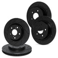 R1 10-25 Audi A3 Quattro Front & Rear Drilled & Slotted Black Brake Rotor Set