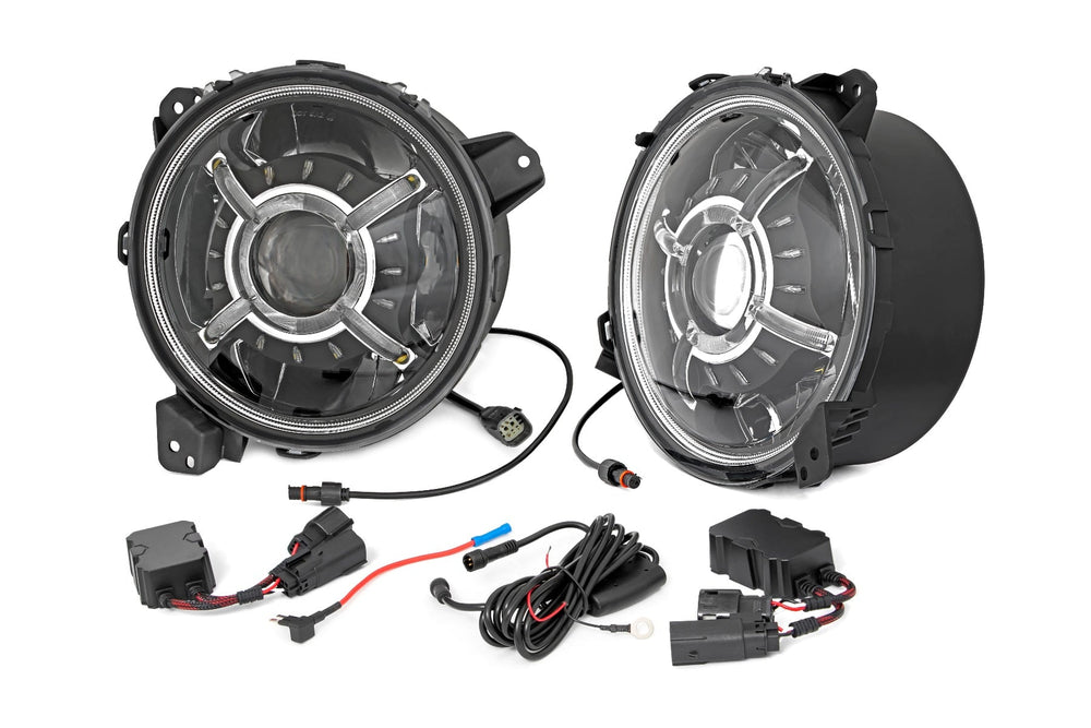 ~(8 lbs. 20X11X7)~ Jeep 9-Inch LED Projection Headlights (Wrangler JL/JLU Gladiator JT)