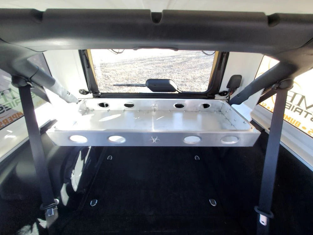 ~(10 lbs. 8X4X4)~ 18-Current - JLU Rear Interior Cargo Rack - Unfinished Aluminum Unfinished