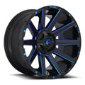 ~(49 lbs. 23X23X13)~ CONTRA 20x10 8x180.00 GLOSS BLACK BLUE TINTED CLEAR (-18 mm)