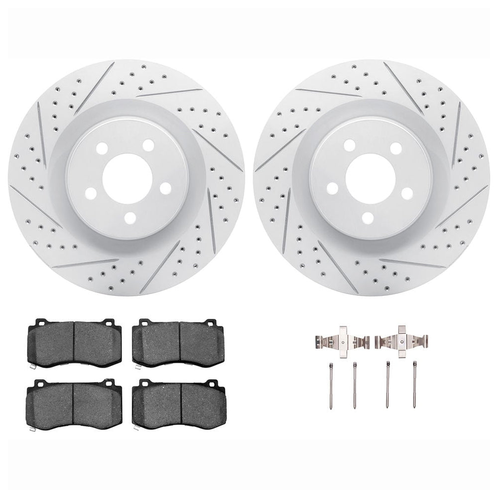 DFC 05-23 Chrysler 300 Front Drill/Slot Geoperformance Rotors Euro 5000 Ceramic Pads w/Hardware