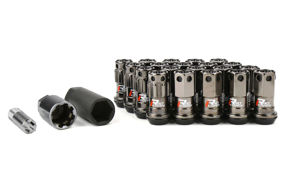 Project Kics 12X1.25 R40 Iconix Classical Lug Nuts w/ Black Plastic Cap - 16+4