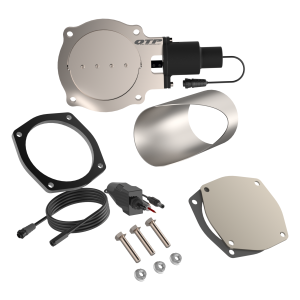 5.00 INCH QTP ELECTRIC EXHAUST CUTOUT DIY COMBO KIT