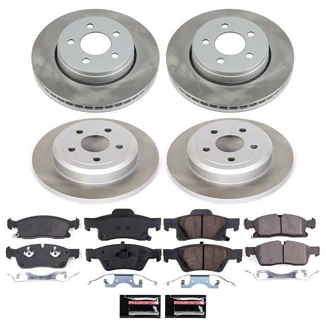 Power Stop 17-20 Jeep Grand Cherokee Front and Rear Semi-Coated Rotor Kit