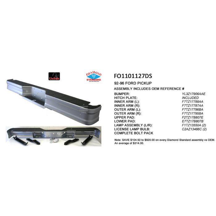 9296 FORD P/U w/o FACE STRIPS ARGENT ASSEMBLY