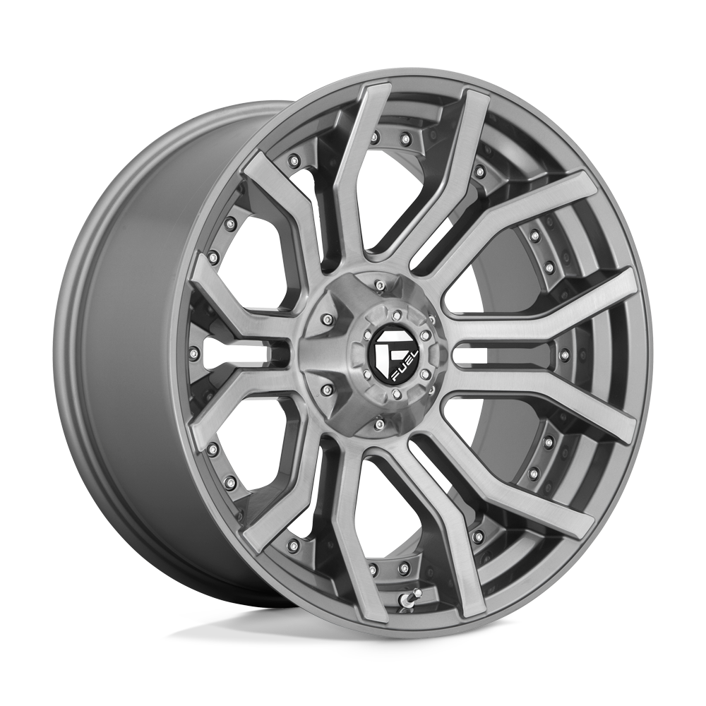 ~(47 lbs. 23X23X13)~ RAGE PLATINUM 20x10 8x165.10 BRUSHED GUN METAL TINTED CLEAR (13 mm)