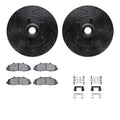 R1 eLINE Series Brake Rotors - D/S - Black - Perf Off-Road/Tow Pads - Hdw Fits Ford F-150