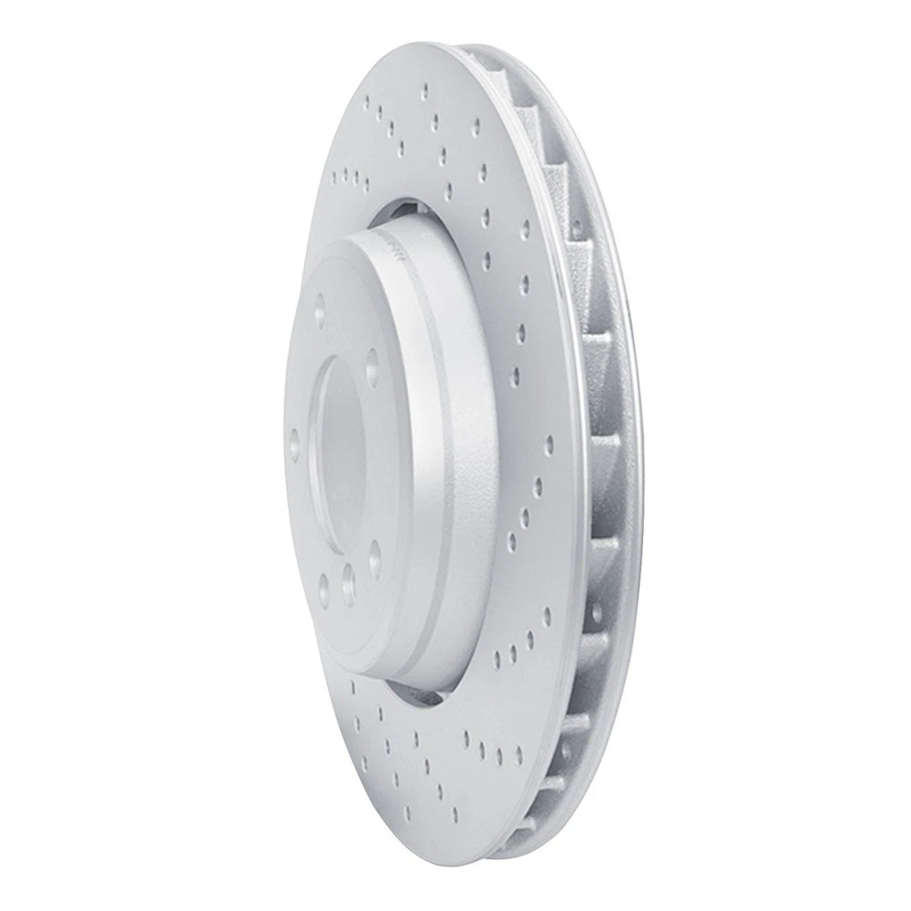 R1 Concepts Hi-Carbon Alloy GEOMET Coated Rotor - Drilled Fits BMW 330Ci