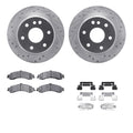 R1 00-06 Cadillac Escalade Rear Drill/Slot Silver Rotors w/Optimum Pads