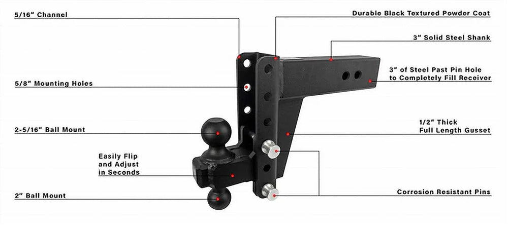 3.0" EXTREME DUTY 6" DROP/RISE