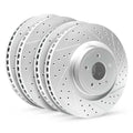 R1 10-20 Lexus RX350 Front & Rear Drilled & Slotted Carbon Coated Brake Rotor Set