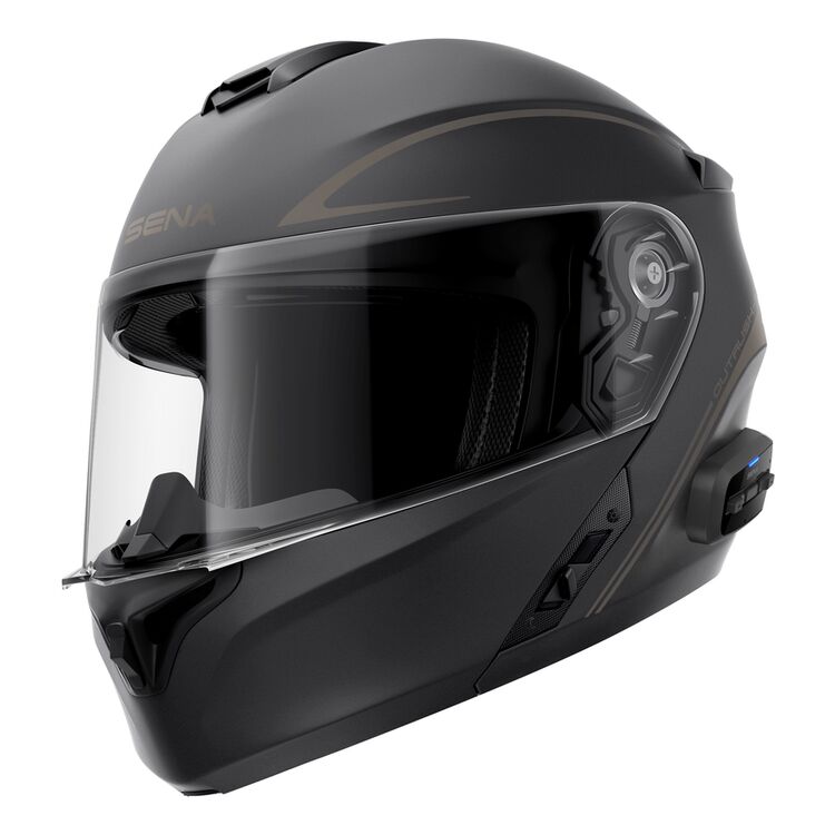 Sena Technologies Outrush R Flip-Up Bluetooth Helmet Matte Black - Small