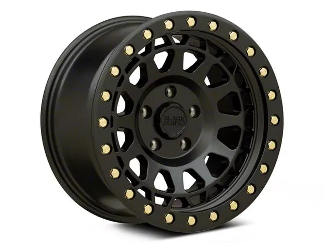 PRIMM 17x9.0 5/127 ET00 CB71.6 MATTE BLACK W/BRASS BOLTS