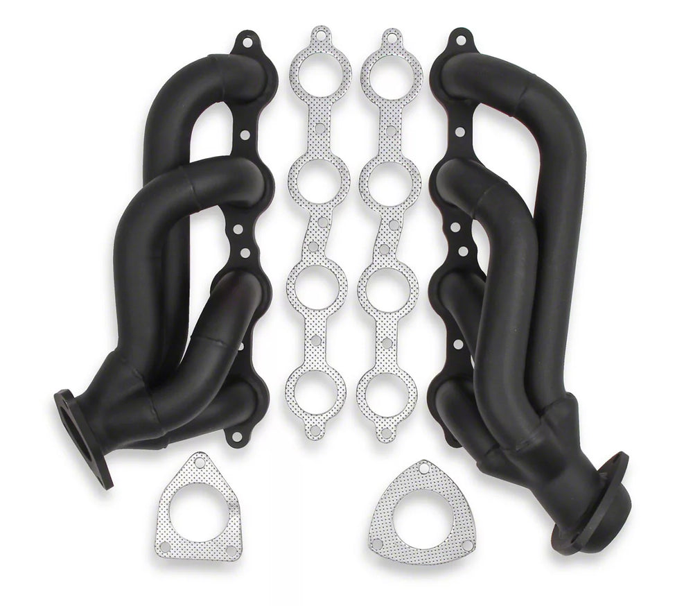 Shorty Headers Black Painted Fits 2003-2013 Chevy/GMC Silverado/Tahoe/Yukon 1 7/8 Inch Shorty Header 2WD/4WD Equipped With 6.0L LS V8 Engine FlowTech