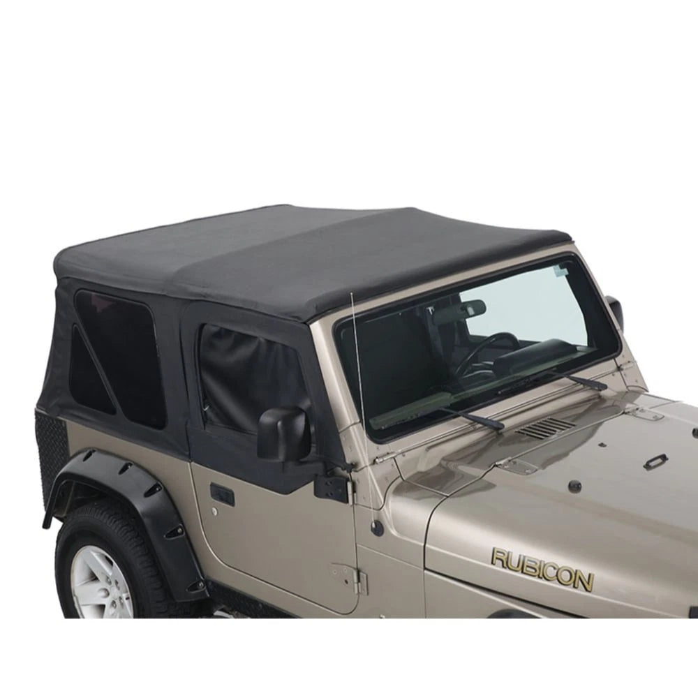 Overland Vehicle Systems Replacement Soft Top With Tinted Upper Doors - Black Diamond - TJ