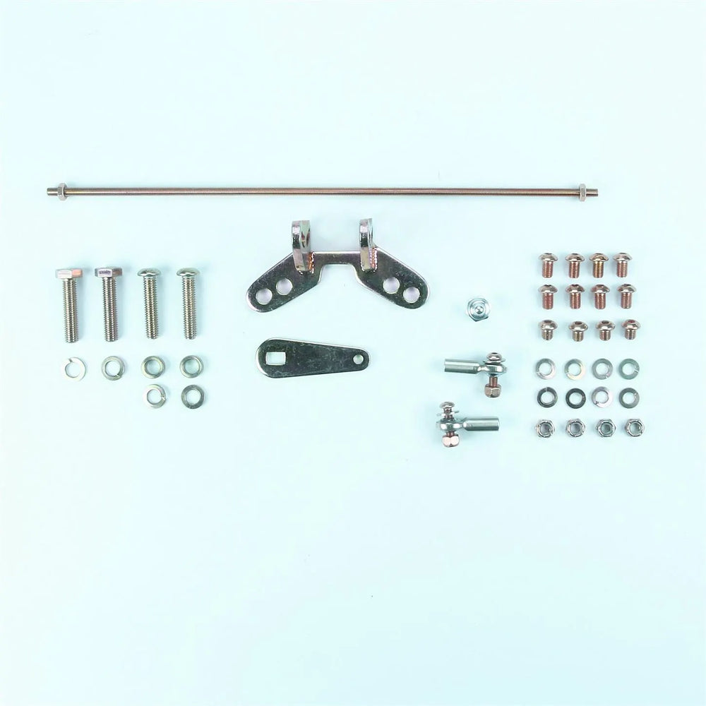 TAIL MOUNT SHIFTER GM TH350 TRANS W/CHROME 8IN SGL BEND LEVER & HITECH KNOB