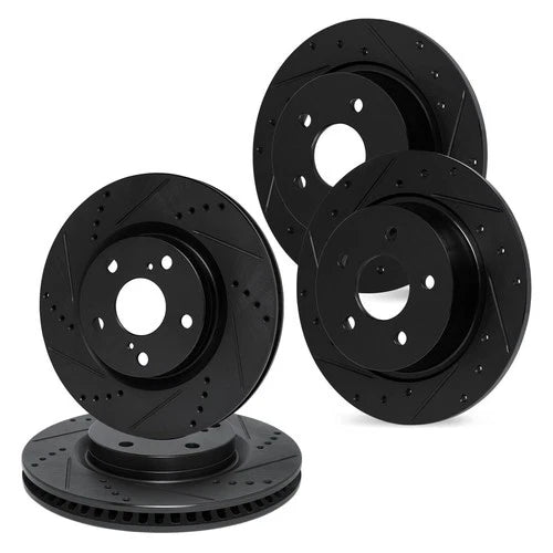 R1 Concepts Brake Rotor- D/S - Black Fits Pontiac Vibe