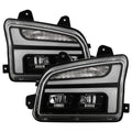 1319 KENWORTH T880 CLASS 8 FULL LED PROJECTOR HEADLIGHTS W/ SWITCHBACK DRL BLAC