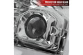PROJECTOR HEADLIGHTS WITH SEQUENTIAL LED BAR CHROME HOUSING CLEAR LENS AND AMBER REFLECTORS