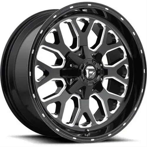 ~(43 lbs. 23X23X13)~ TITAN 20x10 5x139.70/5x150.00 GLOSS BLACK MILLED (-18 mm)