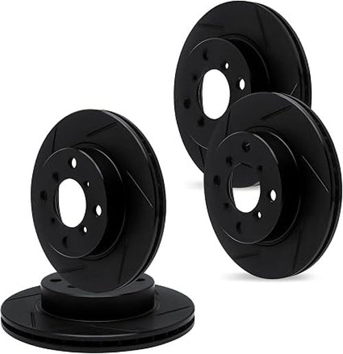 R1 Concepts Brake Rotor- Slotted - Black Fits Toyota Cressida
