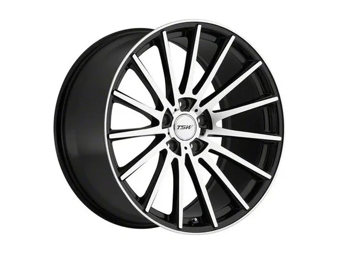~(36 lbs. 22X22X12)~ TSW CHICANE 20x10.0 5/114.3 ET25 CB76.1 GLOSS BLACK W/MIRROR CUT FACE
