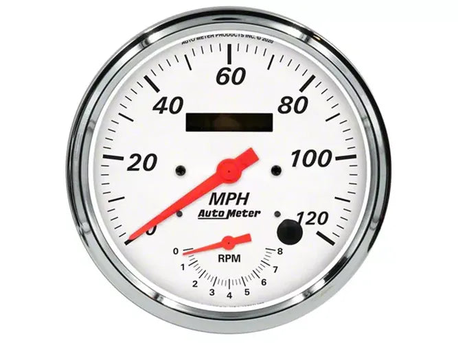 Autometer Arctic White Tach/Speedo 5in. - 120mph & 8k RPM