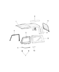 Mopar OE 11-18 Jeep Wrangler JK Left Rear Quarter Window