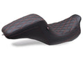 Mustang 08-24 HD FL Touring Double Diamond Squareback 1PC Seat - Black