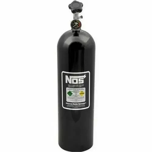 Nitrous Bottle 15 Lb Nitrous Bottle W/ Black Finish & Super Hi Flo Valve W/ Gauge NOS
