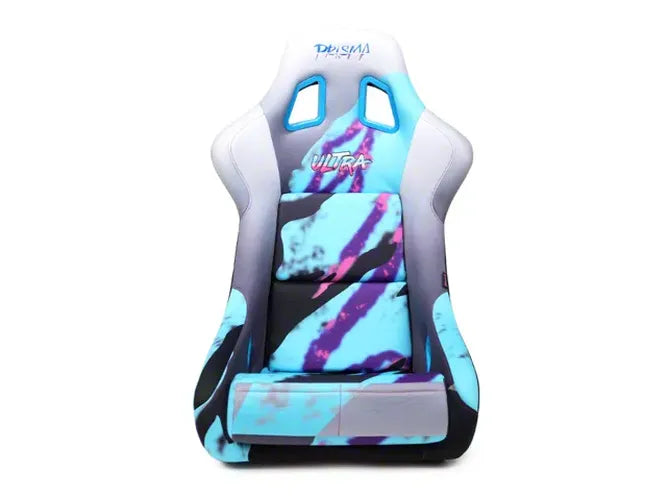 NRG FRP Bucket Seat Retro Printed ULTRA Edition w/ Pearlized Back & Phone Pocket - Large