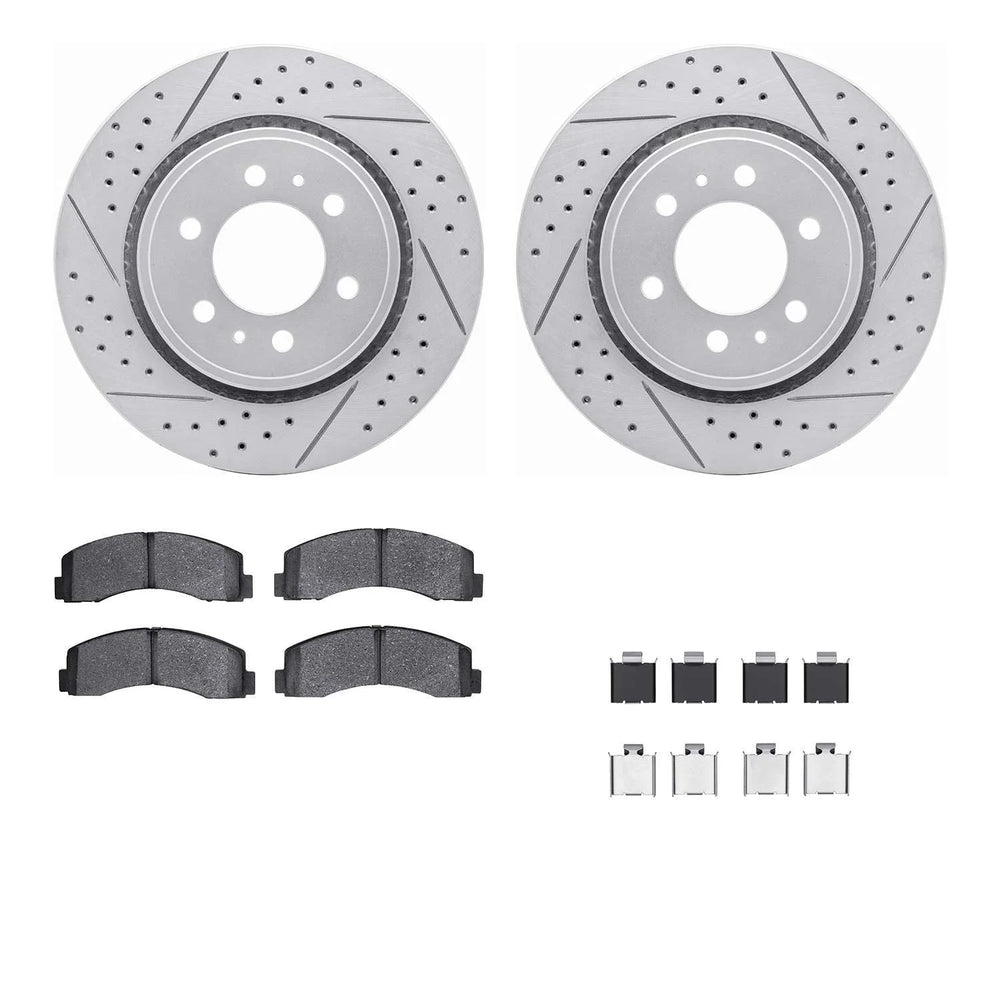 DFC 10-21 Ford Expedition Front Drill/Slot Geoperformance Rotors 5000 Advanced Brake Pads w/Hardware